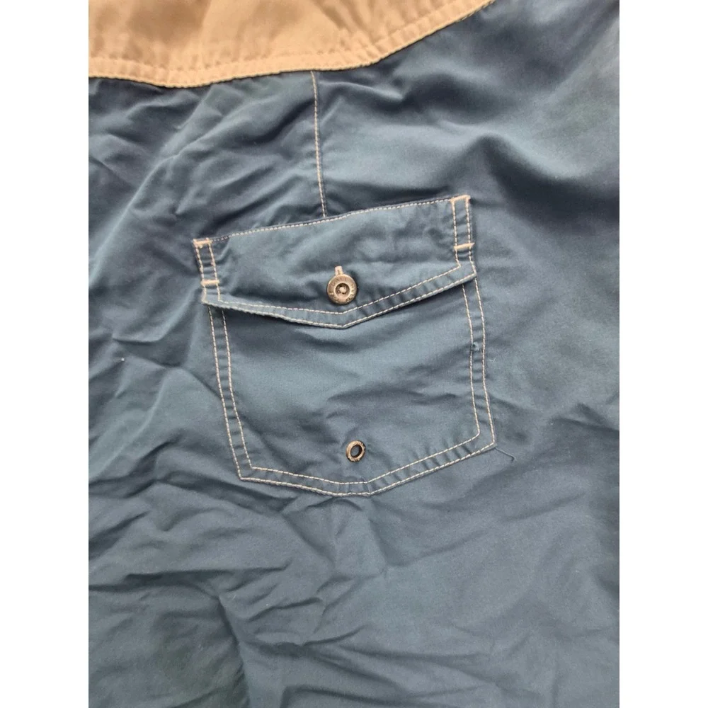 Howler Brothers Board Shorts Men's 36 Blue Cream Swim Trunks Surf Beach